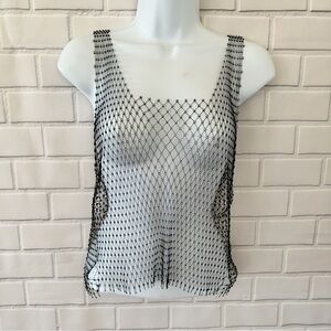 Love Tree Mesh Rhinestone tank Size M/L
